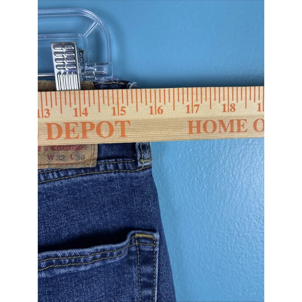 Levis Jeans Mens 32x36 Blue 527 Bootcut Western Cowboy Denim Dark Cotton